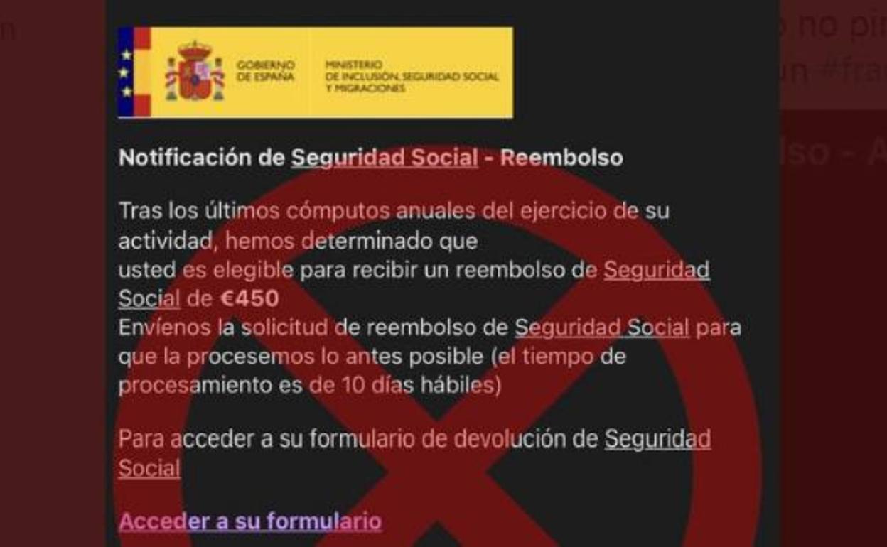 La estafa que suplanta a la Seguridad Social no se están reembolsando